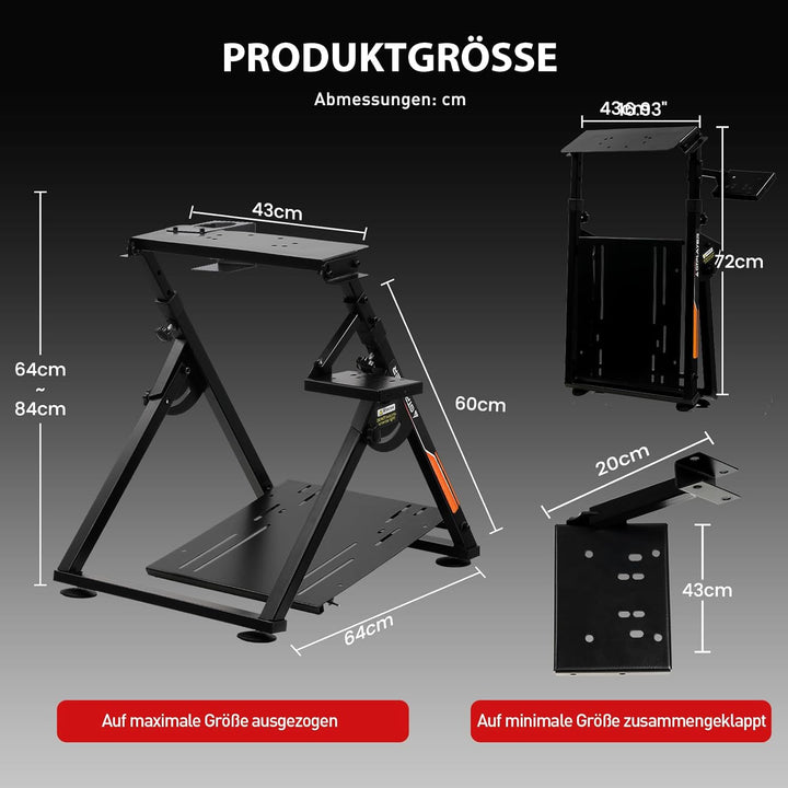GTPLAYER Lenkradständer für Lenkrad Gaming Wheel Stand Racing Lenkradständer mit V1 V2 Schalthebelha