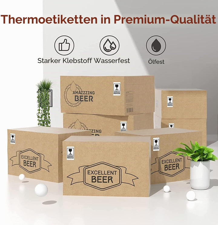 MUNBYN 57x32mm Thermodirekt-Etiketten, Selbstklebend Adressaufkleber, BPA&BPS Freies Quadratisches E