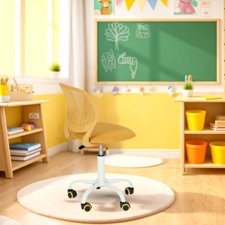 FurnitureR Kompakter Klassenstuhl, ergonomischer Sitz für Schule, Rückenlehne aus atmungsaktivem Net