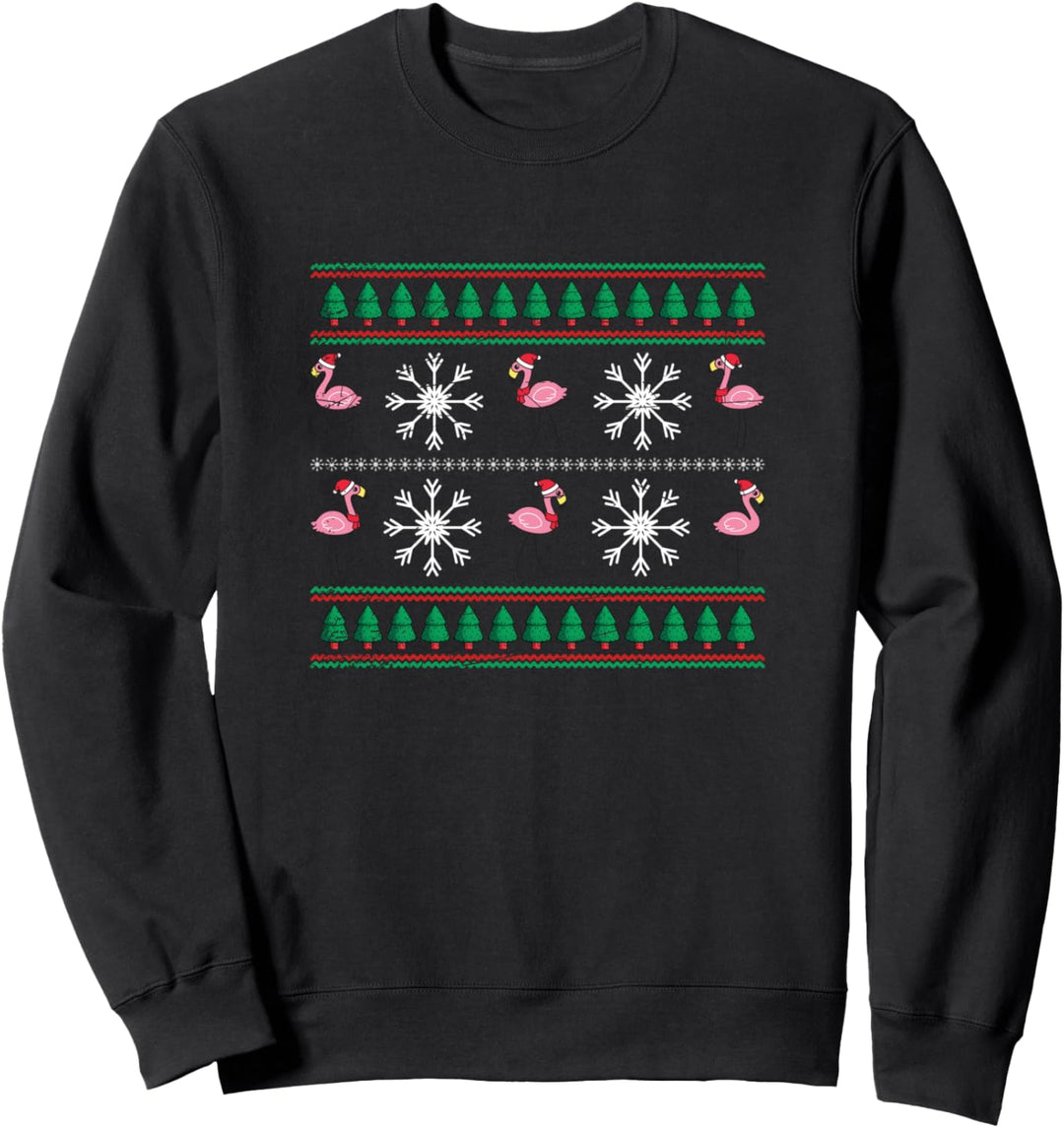 Weihnachten Geschenk Zoo Tier Ugly Christmas Flamingo Sweatshirt