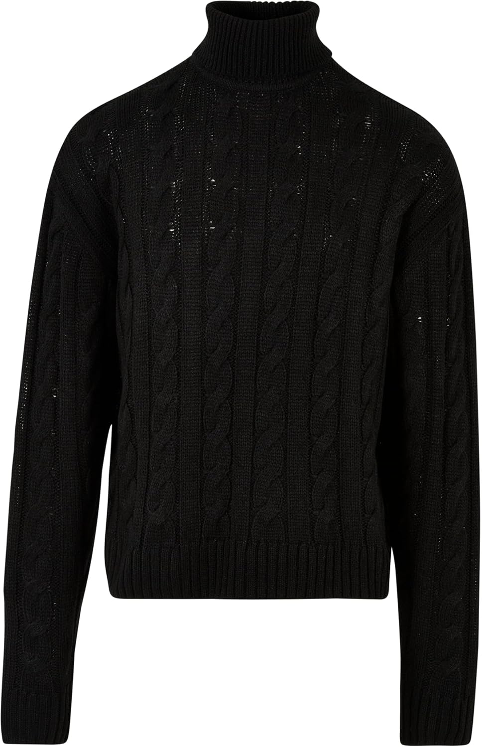 Urban Classics Herren Boxy Roll Neck Sweater Sweatshirt, Schwarz