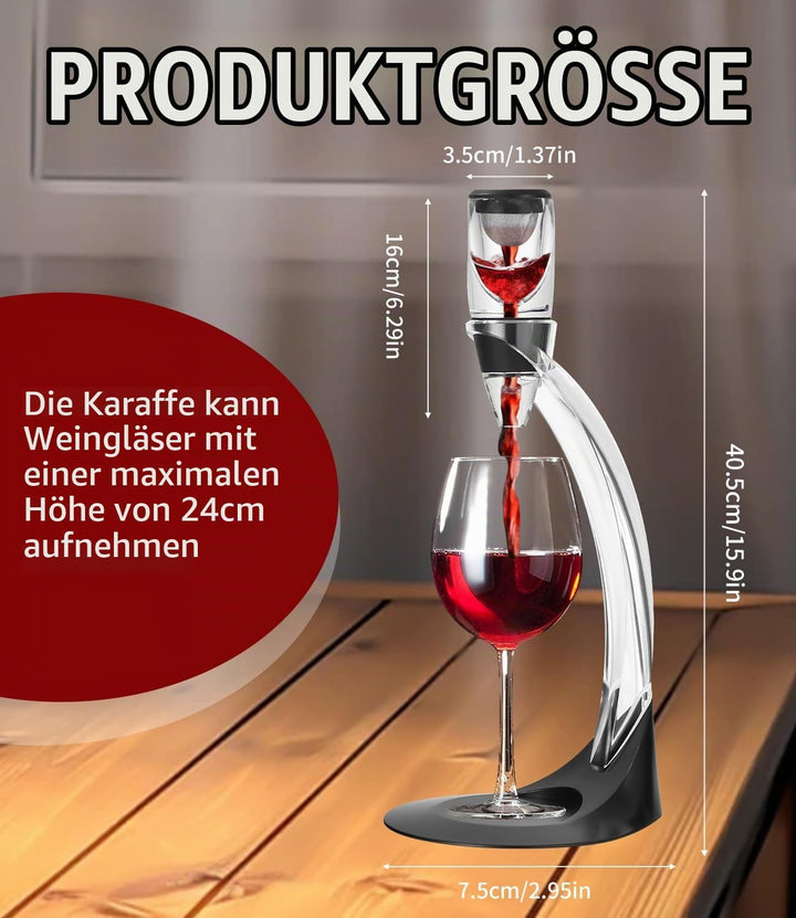 Zaxiva Luxus Wein Dekanter Set, Hochwertiger Rotwein Dekanter mit Weinbelüfter, Vakuum Weinstopper &amp;