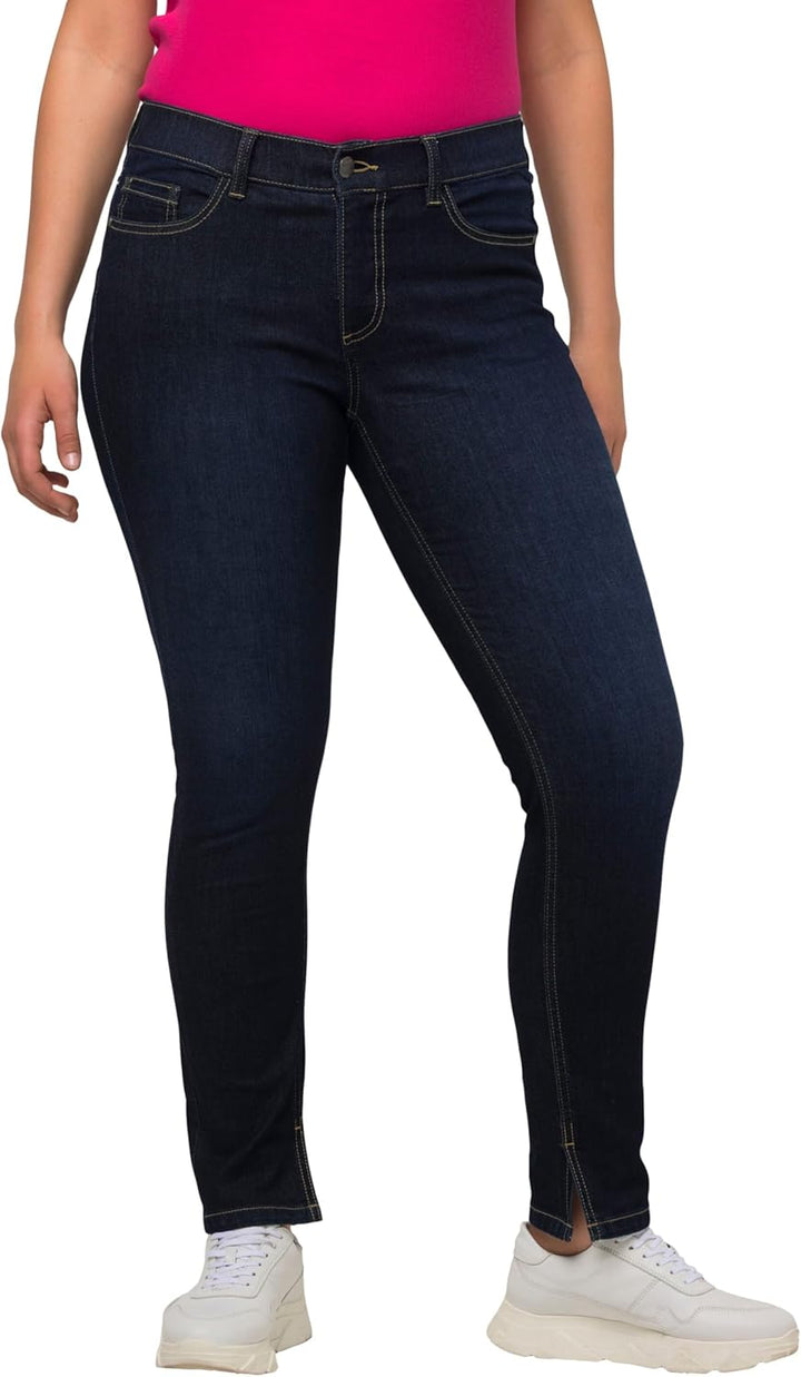 Ulla Popken Damen Sarah, Schmales Bein, High Waist, Recycelt Jeans 50 Rinsed Wash, 50 Rinsed Wash