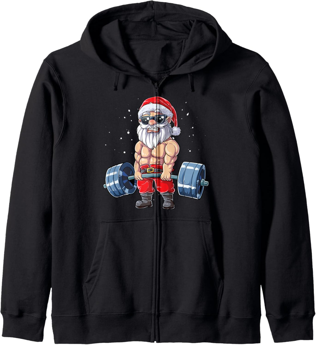 Santa Weightlifting Christmas Fitness Gym Deadlift Xmas Men Kapuzenjacke