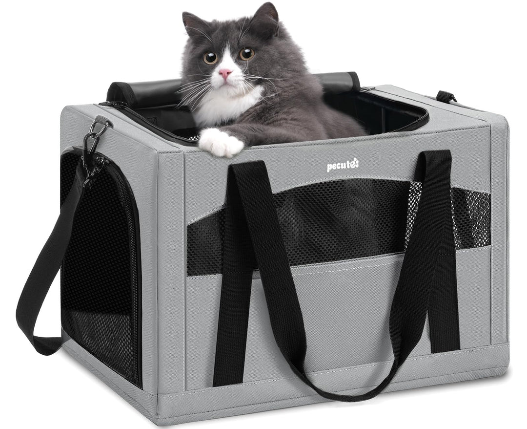 pecute Katzentasche Transporttasche Stabiler Halt Haustier Tragetasche, Transportbox Katze Leicht, F