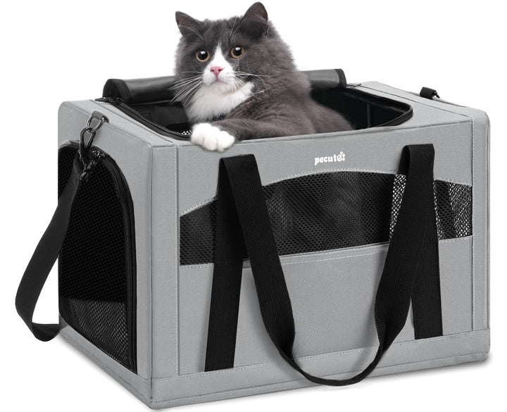 pecute Katzentasche Transporttasche Stabiler Halt Haustier Tragetasche, Transportbox Katze Leicht, F
