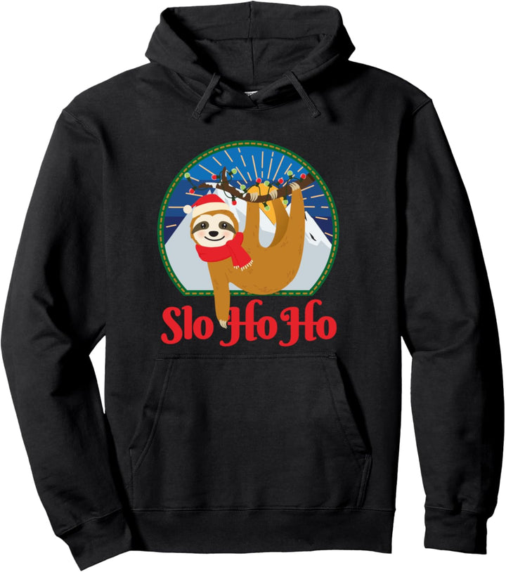 Slo Ho Ho Frohe Weihnachten, Faultier-Weihnachtsteam Pullover Hoodie