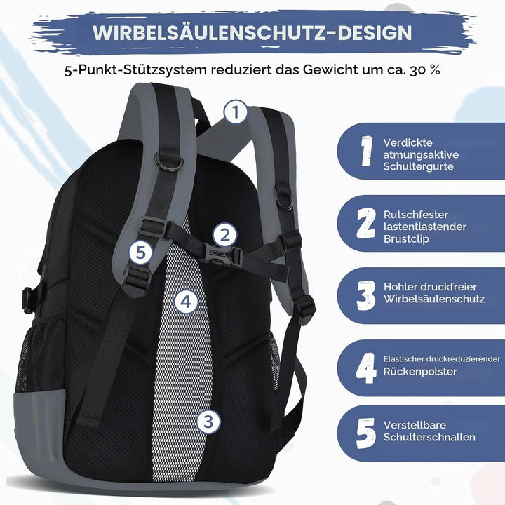 Amythe Schulrucksack Jungen Teenager, Rucksack Schule Gymnasium Oberstufe Schulranzen mit Reflektore