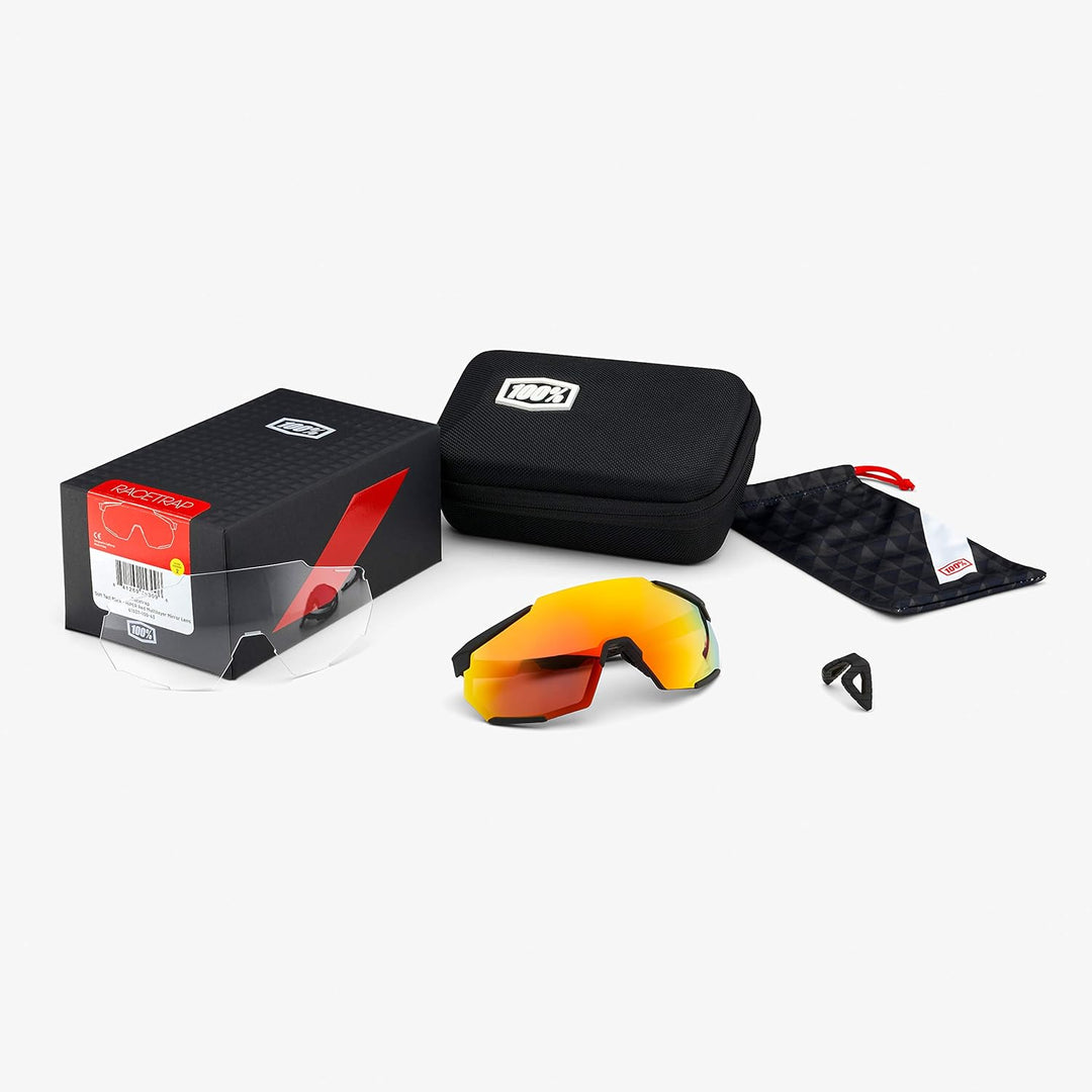 100% Racetrap Hiper Multilayer Mirror Sonnenbrille Fahrradbrille Schwarz, Schwarz