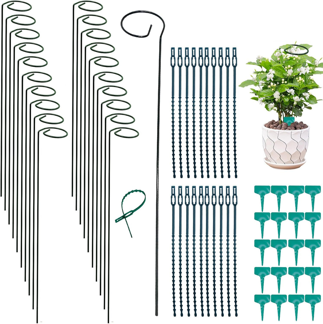20 Stück Pflanze Unterstützung Pfähle, 40 cm / 15,9 Zoll Single Stiel Pflanze Unterstützung, für Ind
