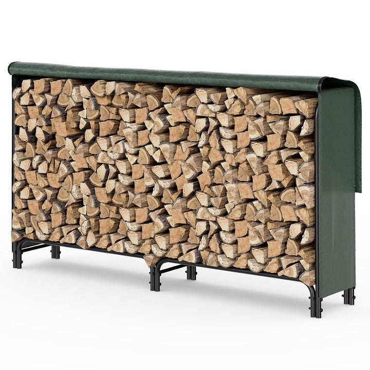 VOUNOT Kaminholzregal Aussen Metall, Brennholzregal Aussen, Feuerholzregal Outdoor mit wasserdichte