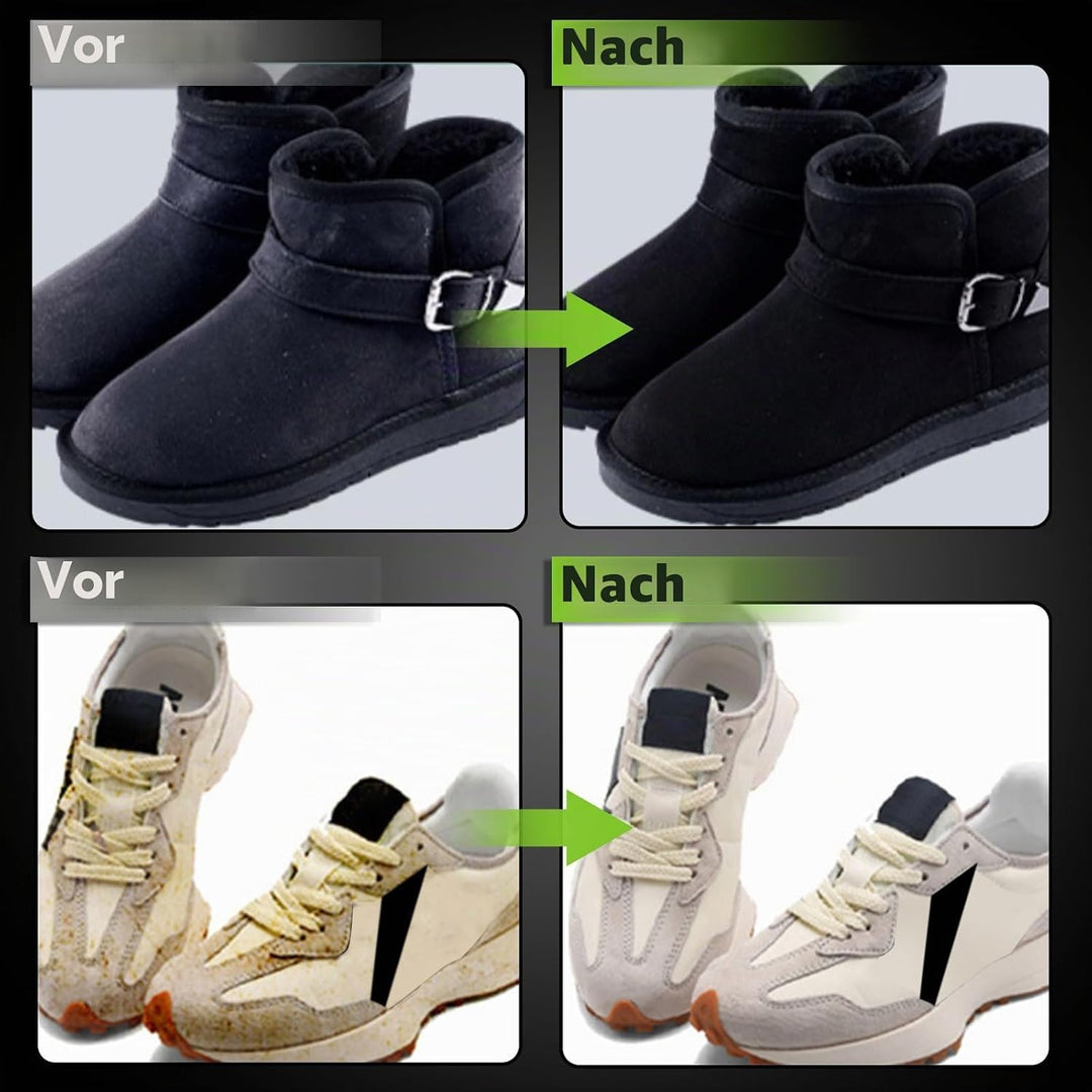 Nubuk- und Wildlederfarbe Schwarz, 3 Wildlederbürsten, Farbauffrischer für schwarzes Wildleder, Schu