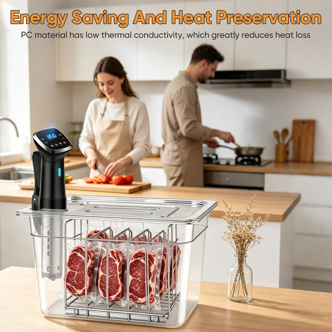 Sous Vide Behälter, 11L Sous Vide Container mit Deckel und Rack für Sous-Vide Stick Garer Mehrere Ma