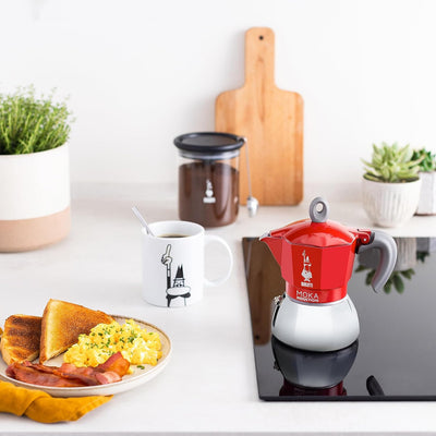 Bialetti - Moka Induction, Moka-Kanne, Geeignet für Alle Herdarten, 4 Tassen Espresso (150ml), Rot 4