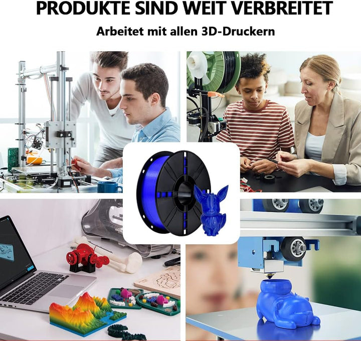 iBOSS PLA Plus3D-Druckerfilament, ozeanblau, hartes und langlebiges PLA+-Filament, 1,75 mm +/- 0,02