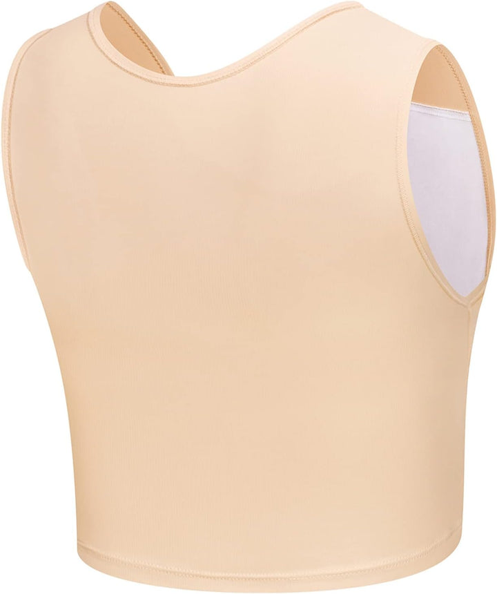 Brust Binder Transgender FTM Cosplay Atmungsaktive Halb Trans Binder Tank Top Nude 3XL, Nude 3XL