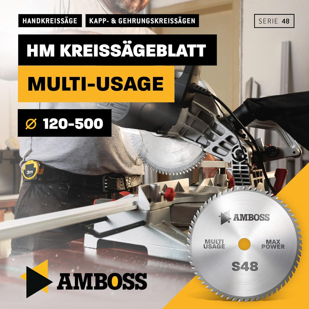 AMBOSS Werkzeuge Universal Sägeblatt - 165 x 20/16 mm (42 Zähne) - Zum Sägen von Holz, Metall &amp; Kuns