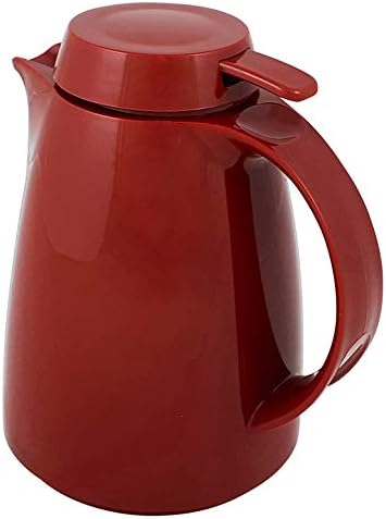 Helios Servitherm Thermoskanne Rot 0,3L – 6h Heiss - Hält Getränke heiss & kalt – Einhandbedienung -