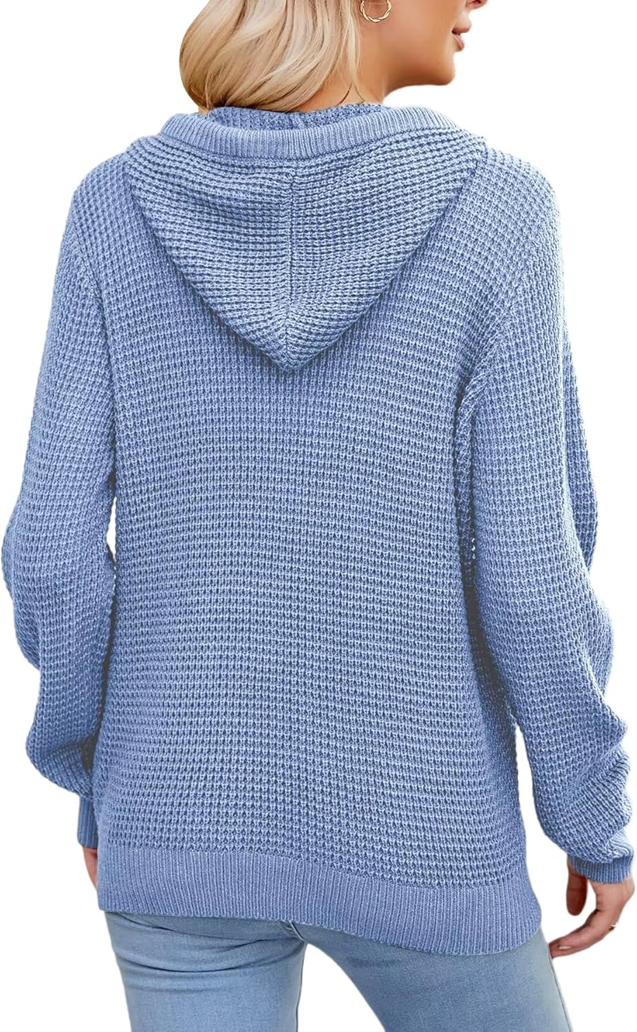 TrendiMax Hoodie Damen Strickpullover Kapuzenpullover Herbst Übergangs Sweatshirt Langarm Pullover D