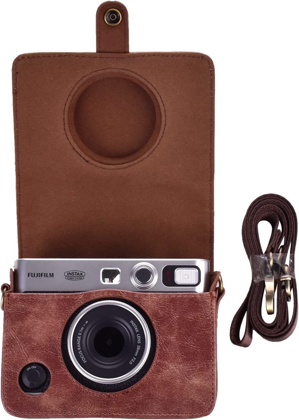 Rieibi Mini EVO Kameratasche, Retro PU Leder Hülle Schutzhülle für Fujifilm Fuji Instax Mini EVO Sof