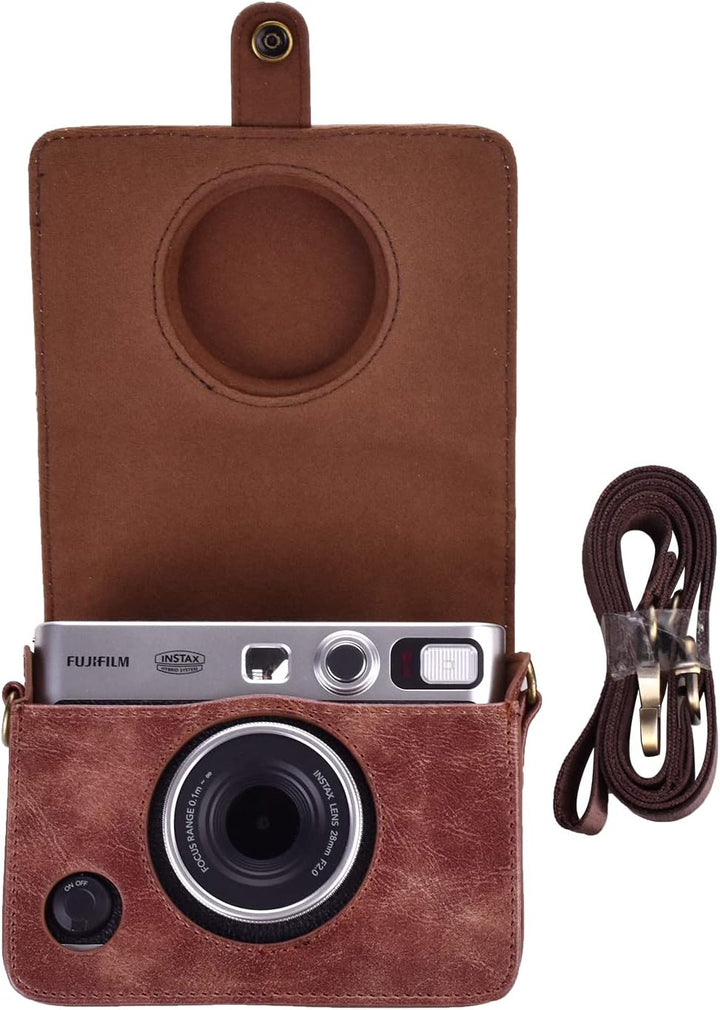 Rieibi Mini EVO Kameratasche, Retro PU Leder Hülle Schutzhülle für Fujifilm Fuji Instax Mini EVO Sof