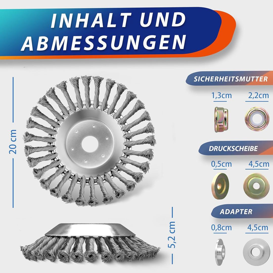 WEGLUST Unkrautbürste Wildkrautbürste für Motorsense Freischneider Rundbürste für Motorsense - 200x2