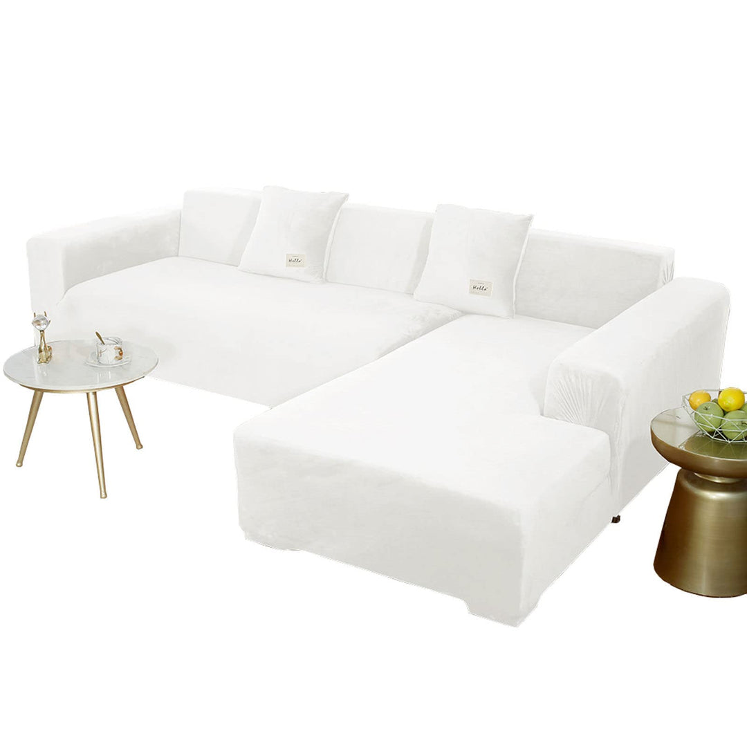 JHLD Sofabezug L Form, Stretch Sofabezug Samt L-förmiger Sofabezug Weiche Anti-rutsch Sofa Überwürfe