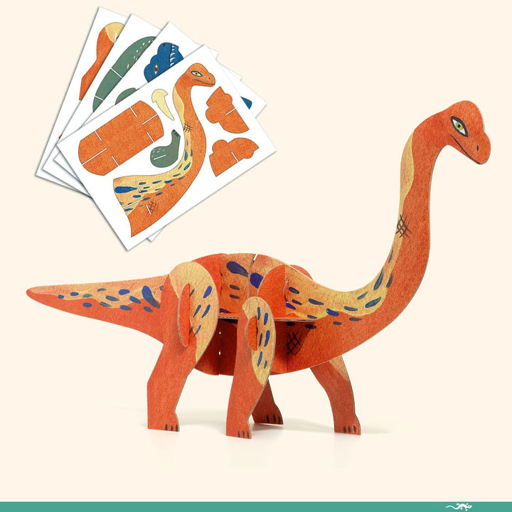DJECO DJ09331-V2 Verschiedene Aktivitäten – Die Welt der Dinosaurier Bastelset, Mehrfarbig Dinosauri