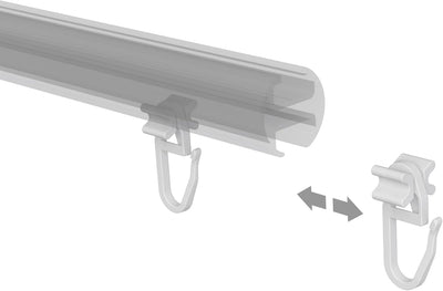 Interdeco Faltengleiter/X-Gleiter für Gardinenschienen/Innenlaufstangen (500 Stück