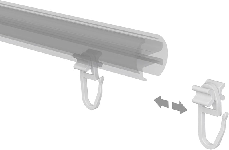 Interdeco Faltengleiter/X-Gleiter für Gardinenschienen/Innenlaufstangen (500 Stück