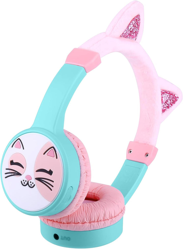 Bluetooth Kopfhörer Kinder, Dinosaurier Kinder Kopfhörer mit Kabel, Mikrofon, 85dB Lautstärkebegrenz
