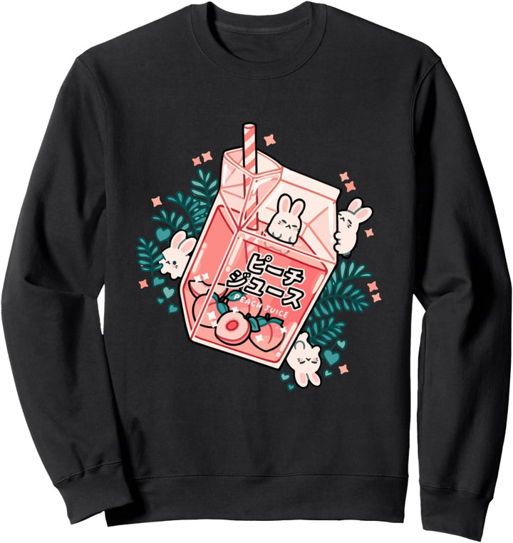 90s Japanese Kawaii Peach Milk Juice Aesthetic Sweatshirt