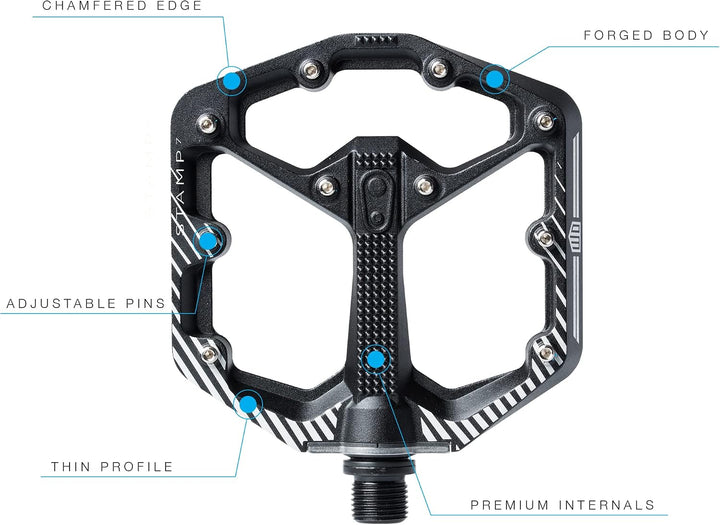Crankbrothers Stamp Flat BMX/MTB Fahrradpedal – Plattform-Fahrradpedal, minimales Profil, Verstellba