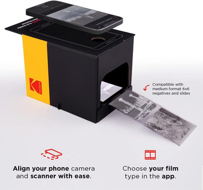 KODAK 6x6 Mobiler Filmscanner, konvertieren und speichern Sie 6x6 Dias und Negative [120 und 220 Fil