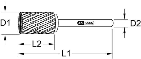 KS Tools 515.3293 Frässtift Zylinderform mit Stirnverzahnung