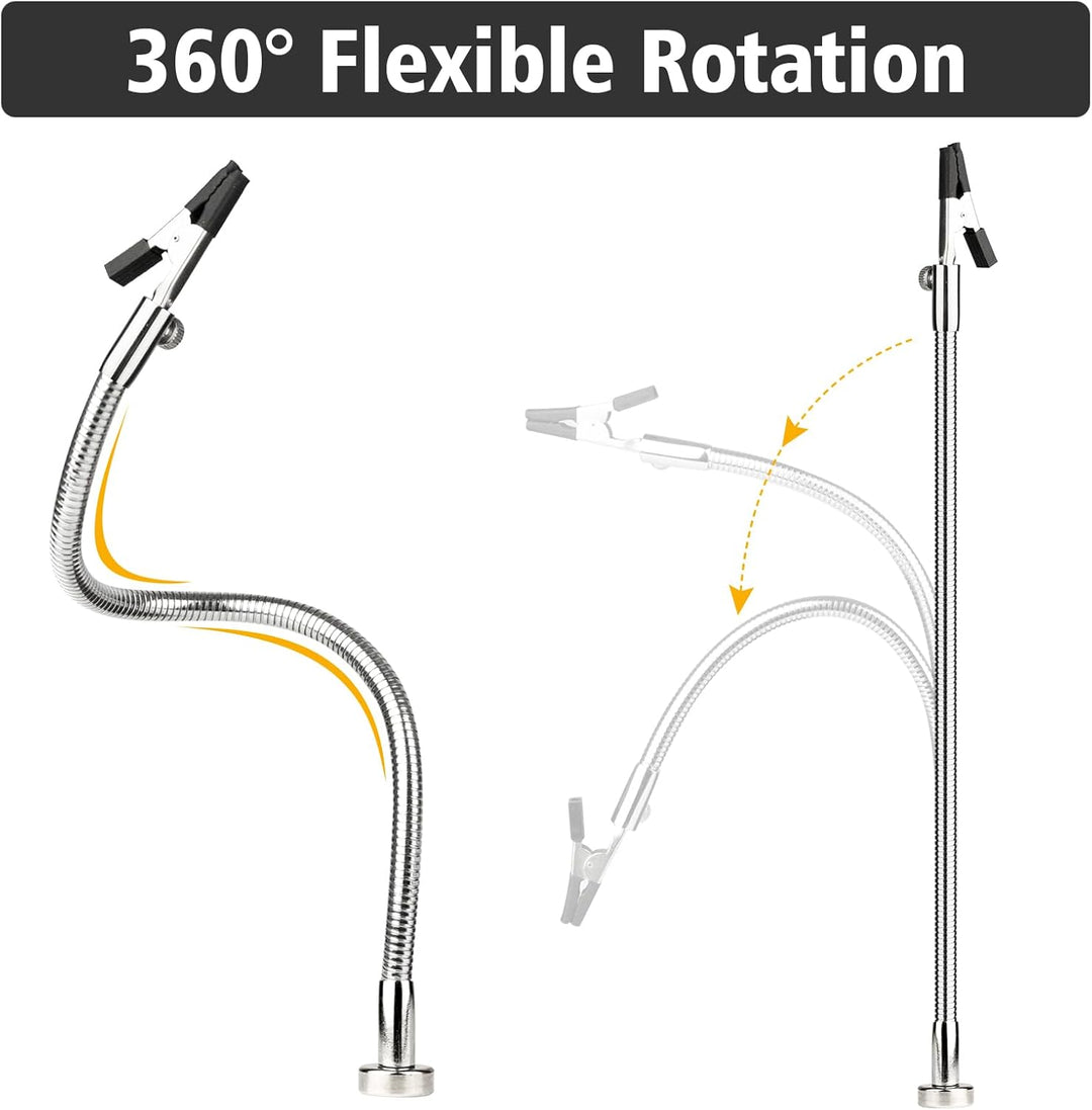 Magnetische Dritte Hand Lötstation, Dritte Hand Löten mit 3x Lupe, 360° Drehbarer Mechanischer Arm,
