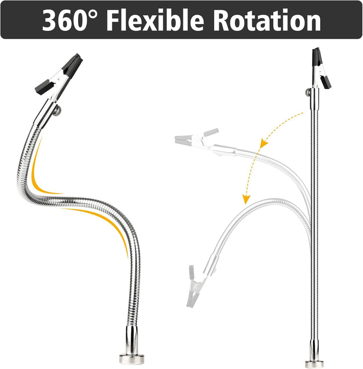 Magnetische Dritte Hand Lötstation, Dritte Hand Löten mit 3x Lupe, 360° Drehbarer Mechanischer Arm,