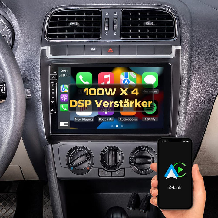 DYNAVIN Android Autoradio Navi für VW Polo V 6R 2009-2014, 9 Zoll OEM Radio mit Wireless Carplay und