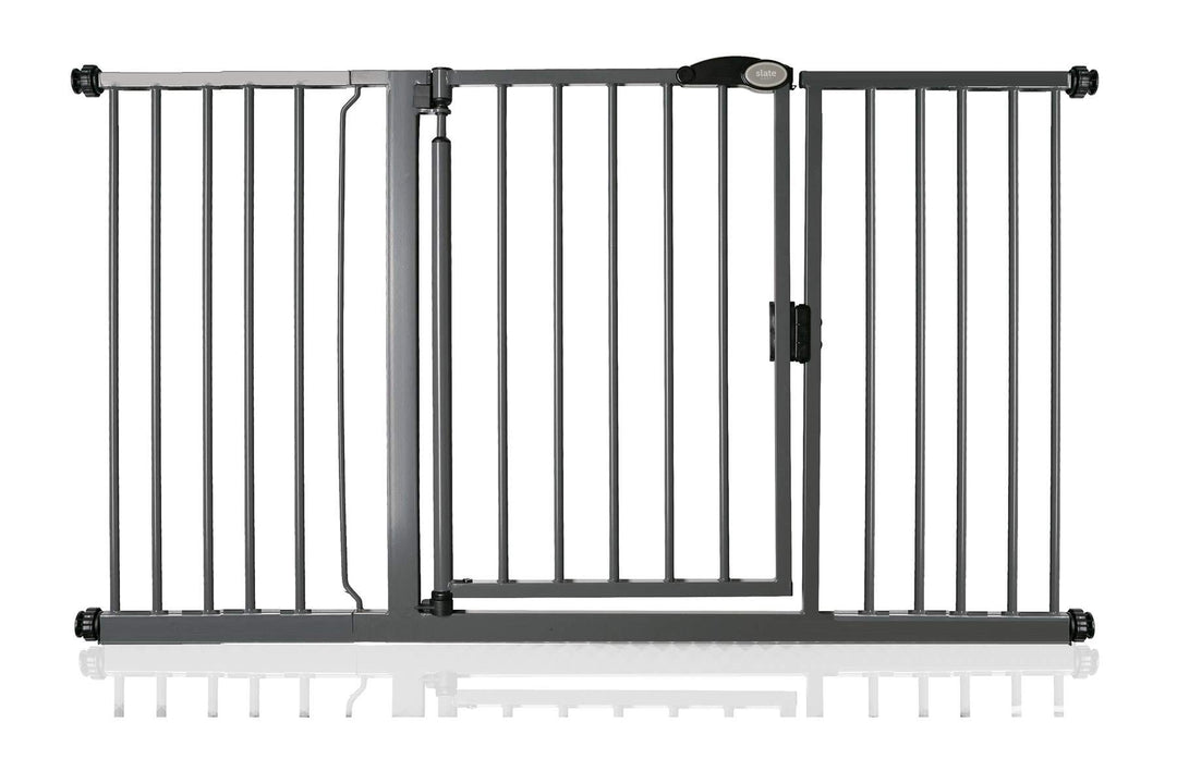 Bettacare Auto Close Haustiergitter, 147cm - 154cm, Grau, Druckmontage-Treppengitter für Hunde & Wel