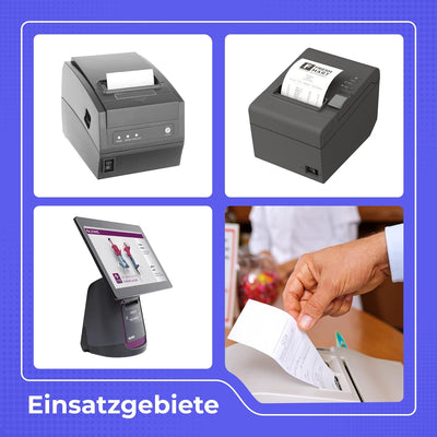 SWIPARO - Thermorollen 80mm x 50m x 12mm - Kassenrollen - Bonrollen zertifiziert für Registrierkasse
