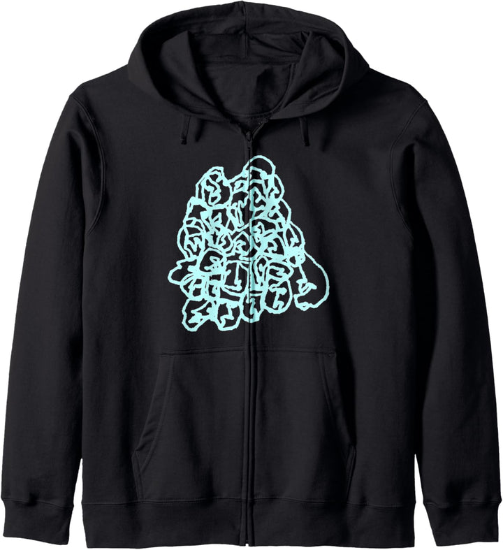 Morning Face Original Line Art Zeichnung Kapuzenjacke