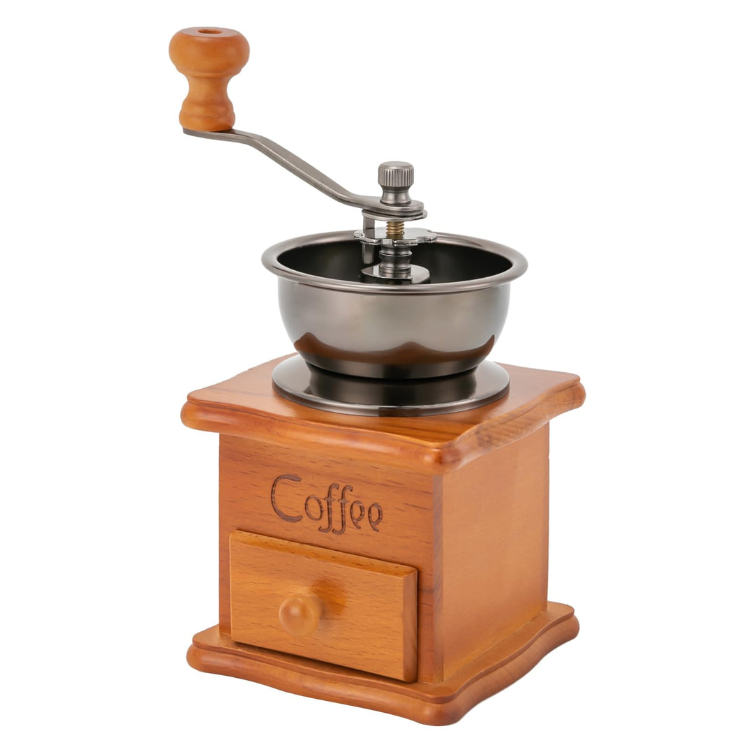 Kaffeemühle Manuell, Braun Retro Manuelle Kaffeemühle, 9,5x6,5x16 cm, handmühle für kaffeebohnen, gr