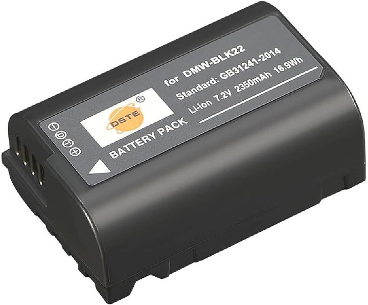 DSTE 2PCS DMW-BLK22 Wiederaufladbarer Li-Ionen Akku Kompatibel mit Panasonic Lumix S5 DC-S5K DC-S5GK