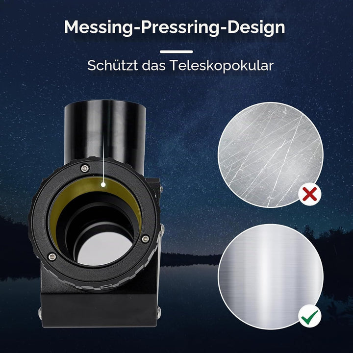 Svbony SV223 Diagonalspiegel, 1,25" 90° Diagonaladapter, Stern Zenitspiegel aus Kohlefasermaterial m