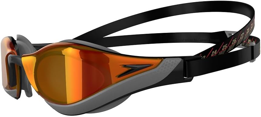Speedo Unisex Erwachsene Fastskin Pure Focus Schwimmbrille Einheitsgrösse Schwarz/Cool Grau/Fire Gol