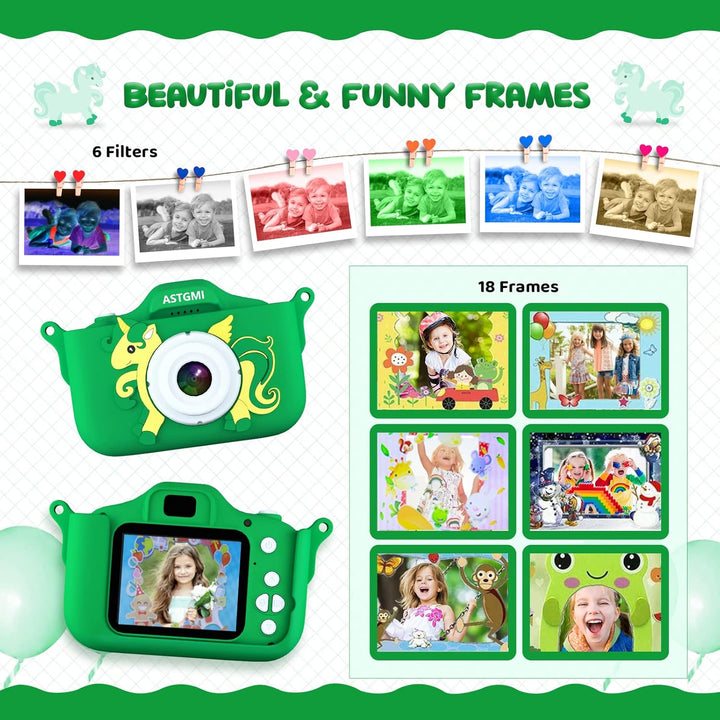 Kinder Kamera, 2.0”Display Digitalkamera Kinder,Geschenke für 3 4 5 6 8 7 9 10 11 Jahre Jungen und m