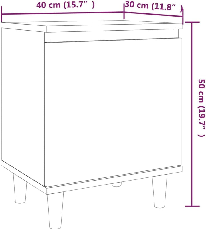 vidaXL Nachttisch mit Massivholz-Beinen Nachtschrank Nachtkonsole Nachtkommode Schlafzimmer Schrank