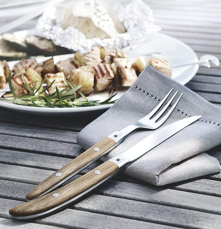 WMF Ranch Steakmesser Set 6-teilig, Spezialklingenstahl geschmiedet, Pizzamesser, Cromargan Edelstah