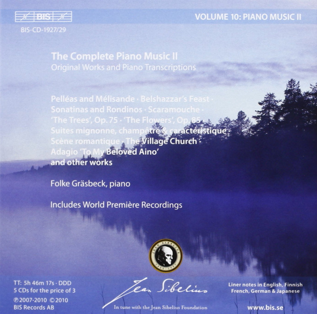 Sibelius Edition Vol. 10: Klaviermusik Vol.2, Audio-CD