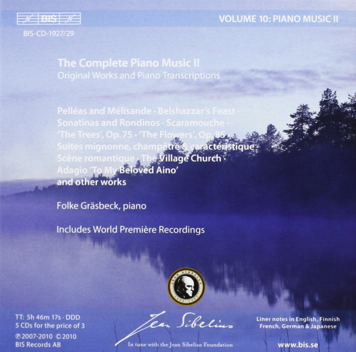 Sibelius Edition Vol. 10: Klaviermusik Vol.2, Audio-CD